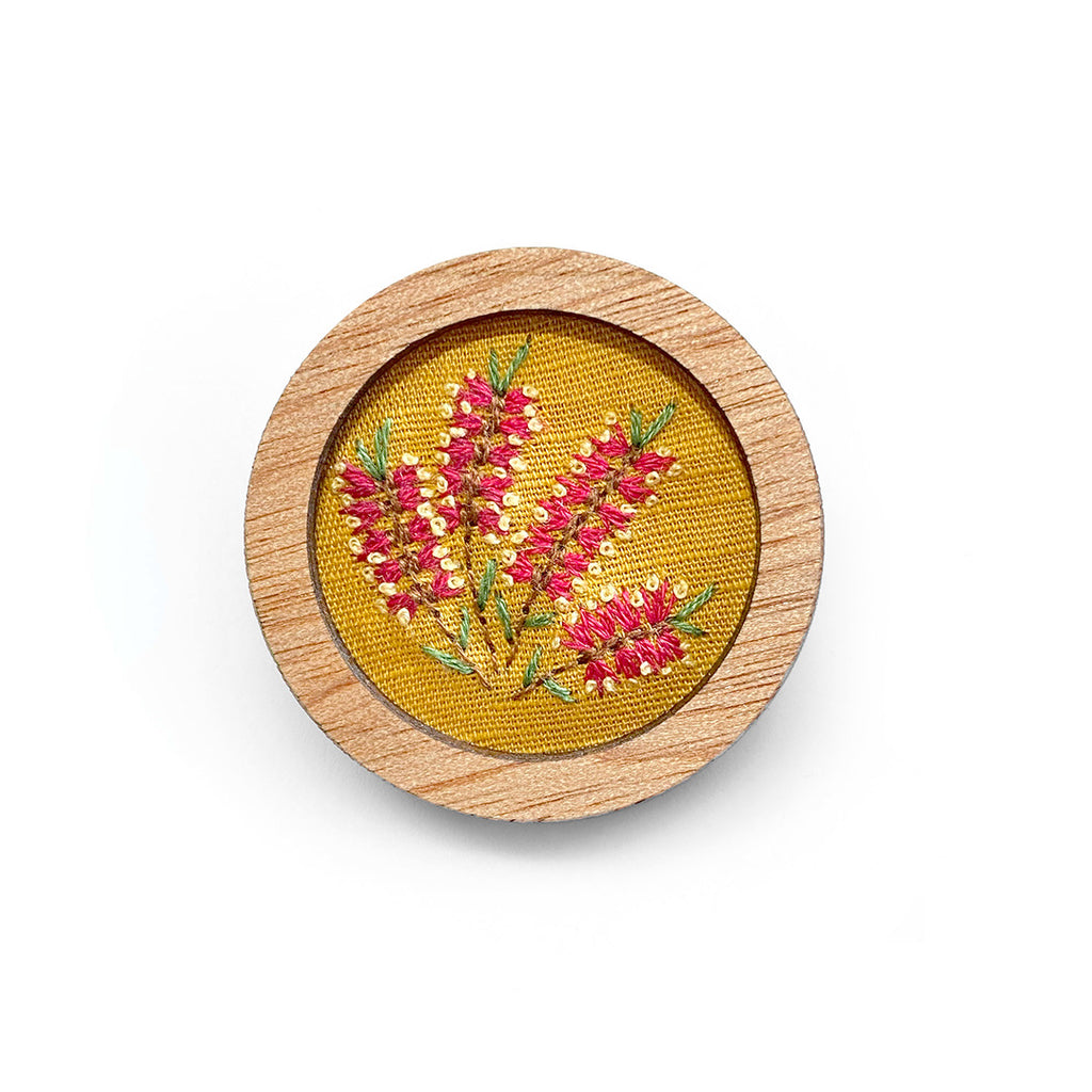 Yarn Industries | Embroidered Brooch-Pendant - Bottle Brush |