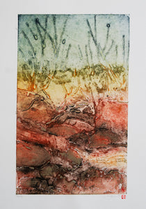 Jo Hollier | Printmaking | Creek Walk Tryptych