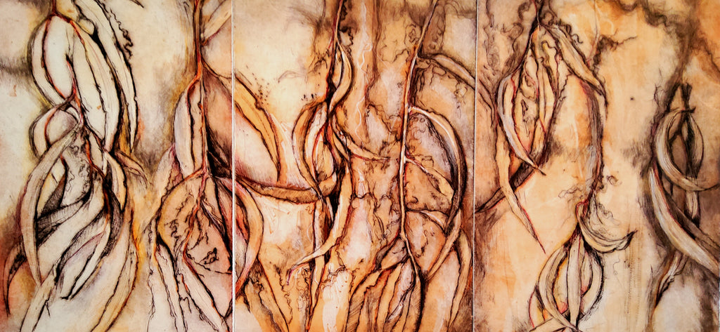 Jo Hollier | Printmaking | Canopy tripych