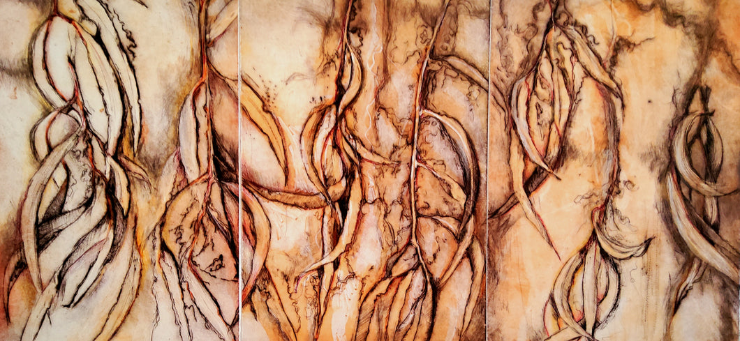 Jo Hollier | Printmaking | Canopy tripych