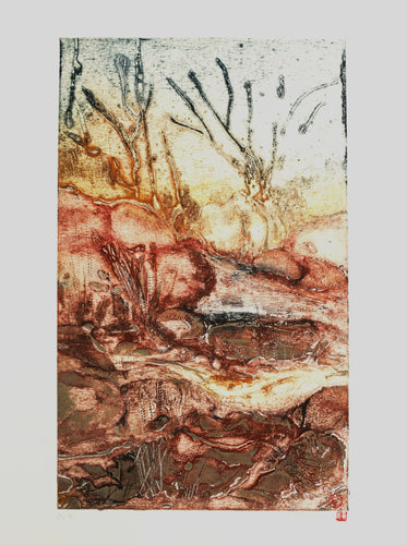 Jo Hollier | Printmaking | Creek Walk Tryptych