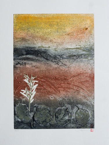 Jo Hollier | Printmaking | Dusk on the Tea tree