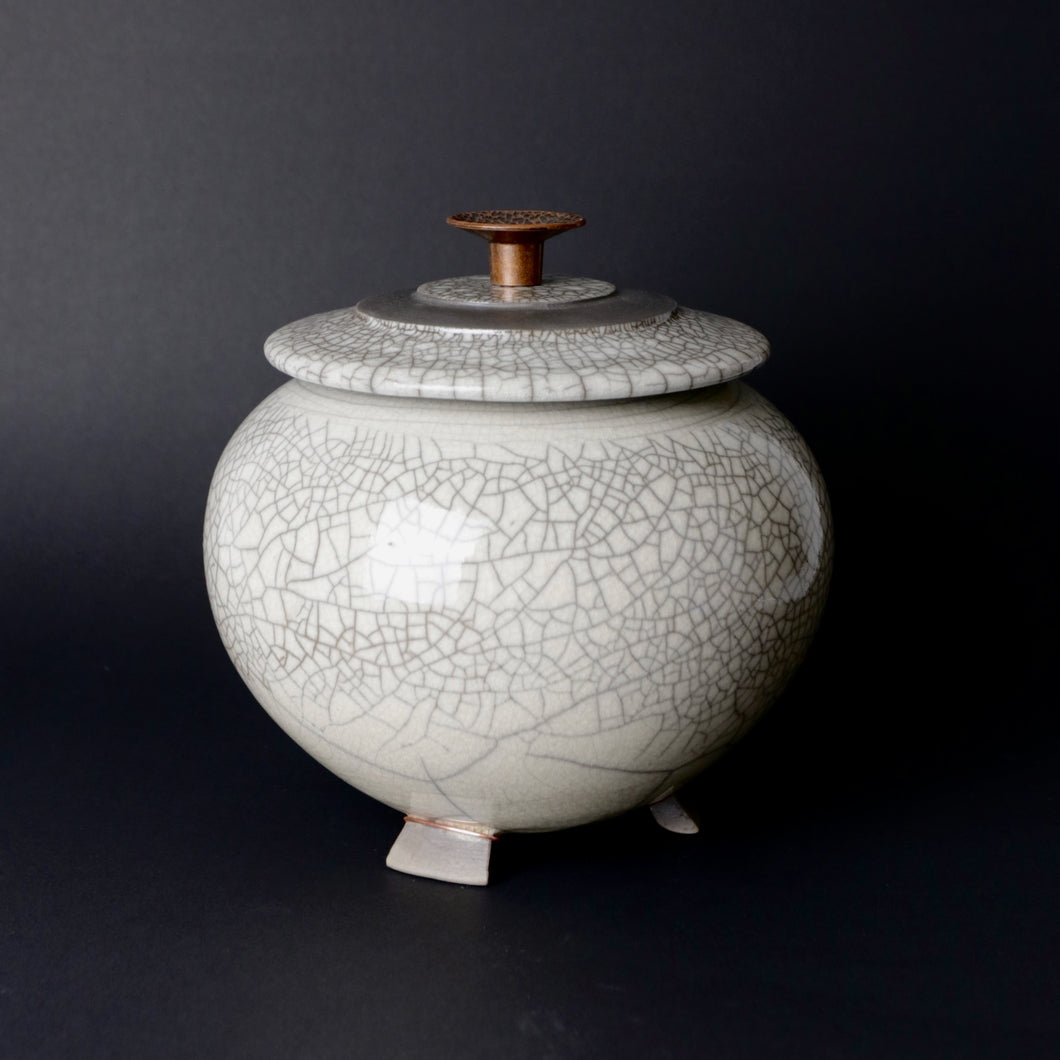 John Brighenti Design Studio | Vase | Lidded Crackle Urn