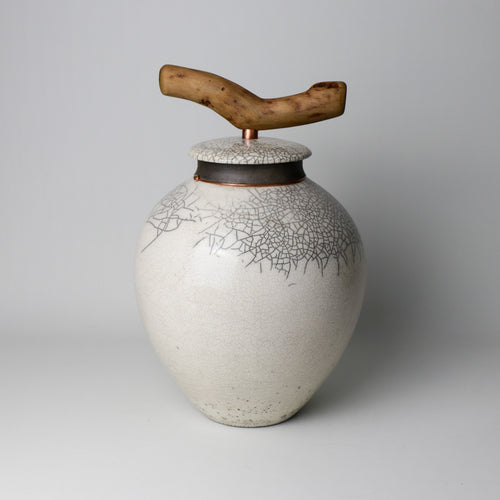 John Brighenti Design Studio | Vase | Lidded Crackle Urn