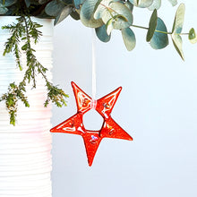 Load image into Gallery viewer, A Fiery Heart | Hanging Christmas ornament, sparkling star |