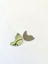Load image into Gallery viewer, Sarah Augusta Murphy | Earrings | Small Green Fan Studs