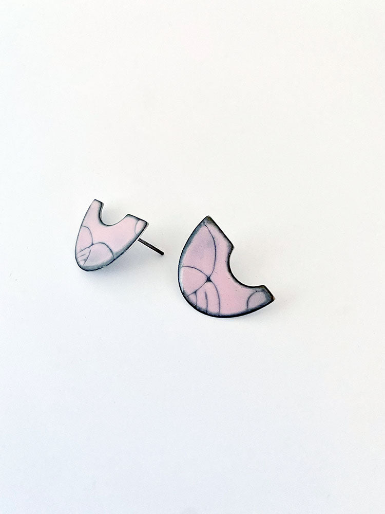 Sarah Augusta Murphy | Earrings | Small Pink Fan Studs
